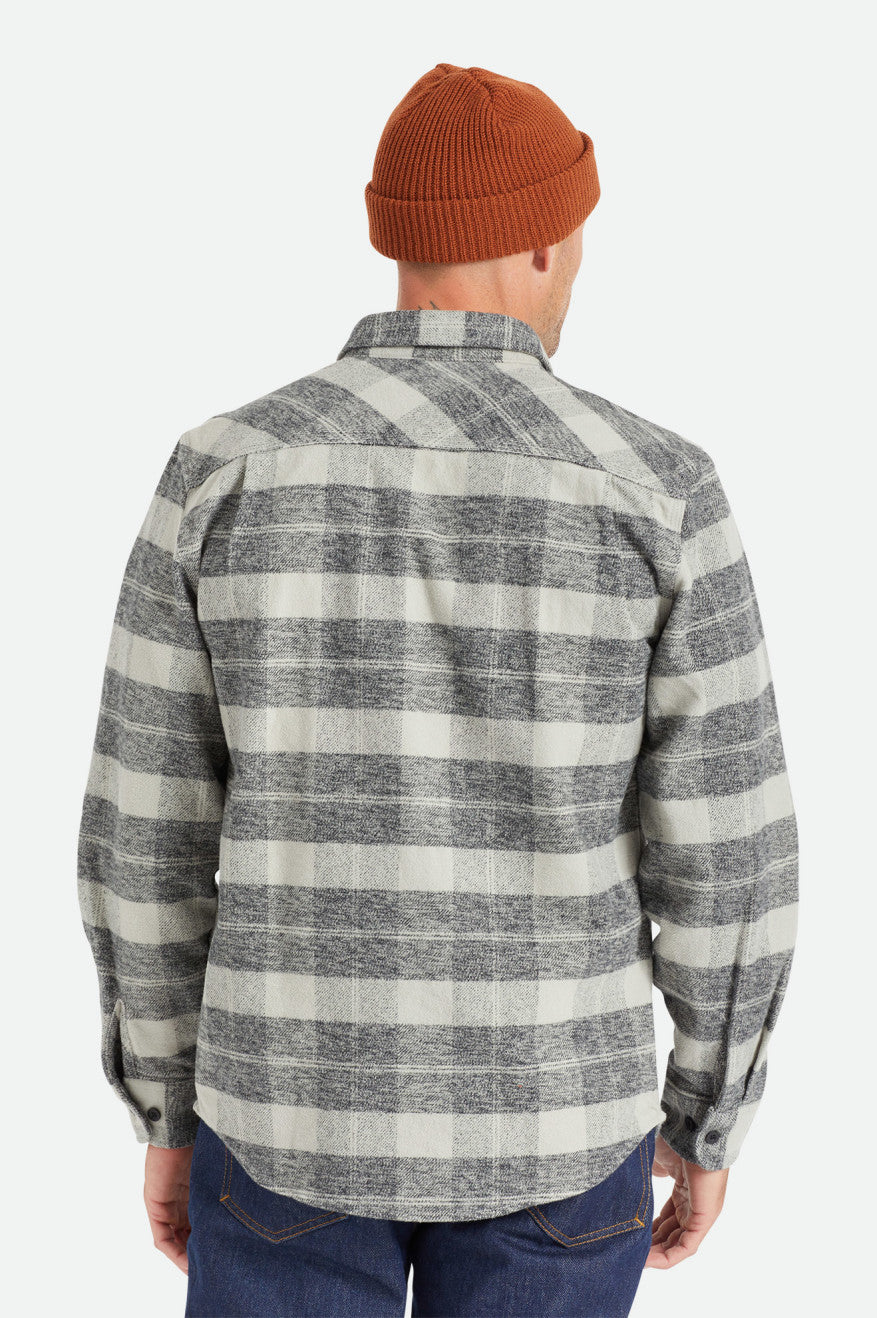 Tops De Franela Brixton Bowery Heavy Weight L/S Hombre Negras Gris | LRPDKN971