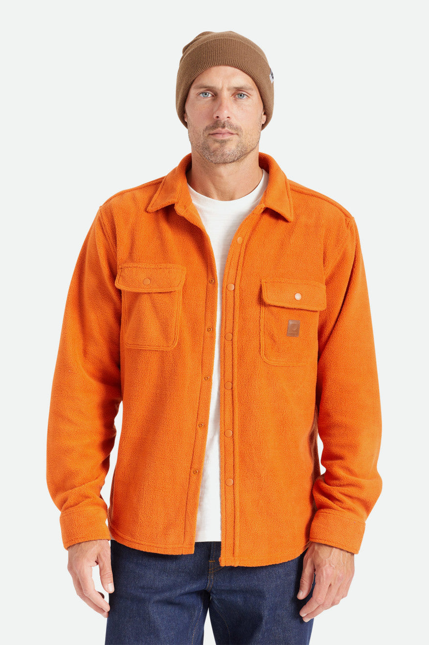 Tops De Franela Brixton Bowery L/S Arctic Stretch Fleece Hombre Naranjas | JWTGAQ564