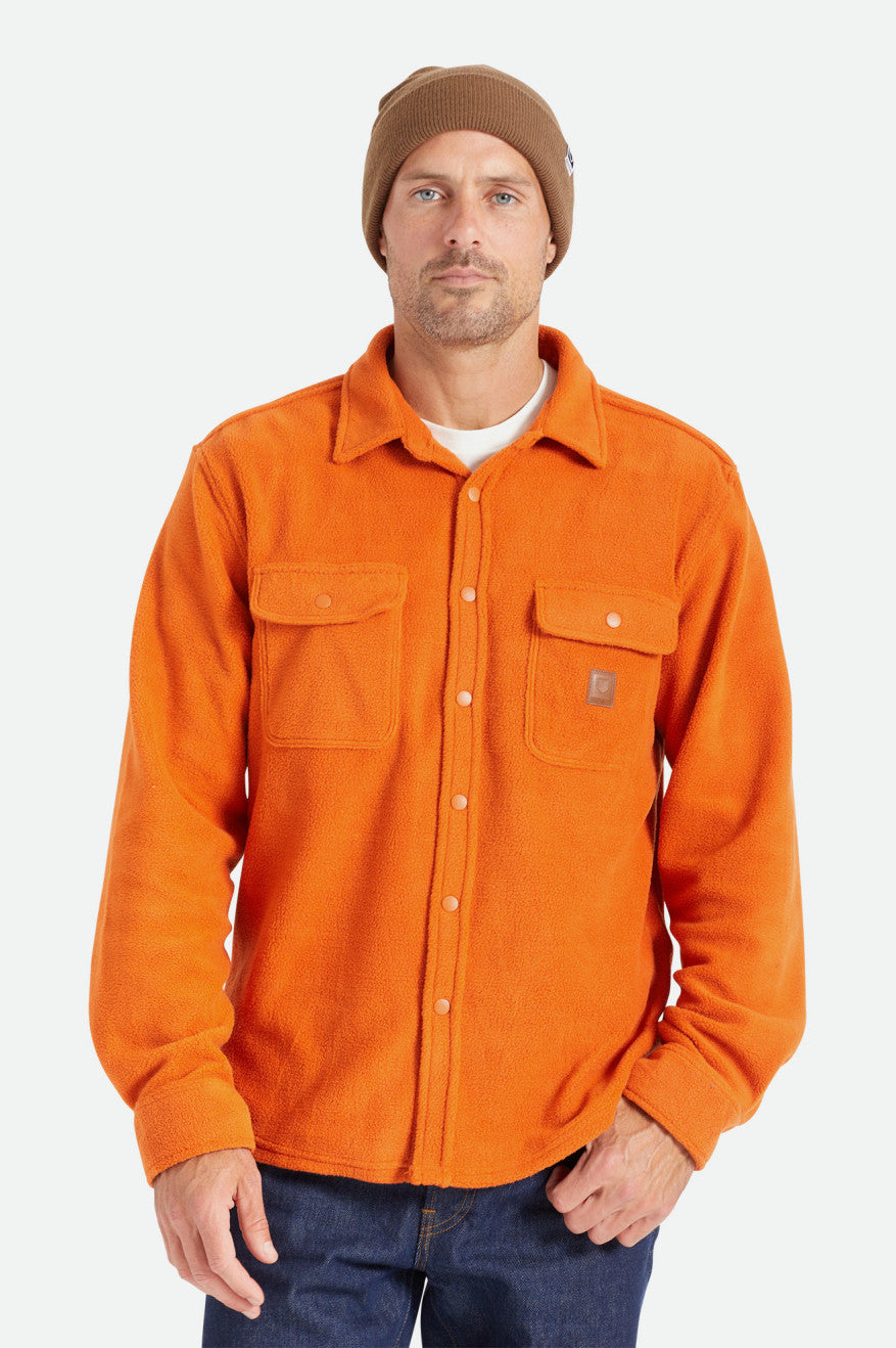 Tops De Franela Brixton Bowery L/S Arctic Stretch Fleece Hombre Naranjas | JWTGAQ564