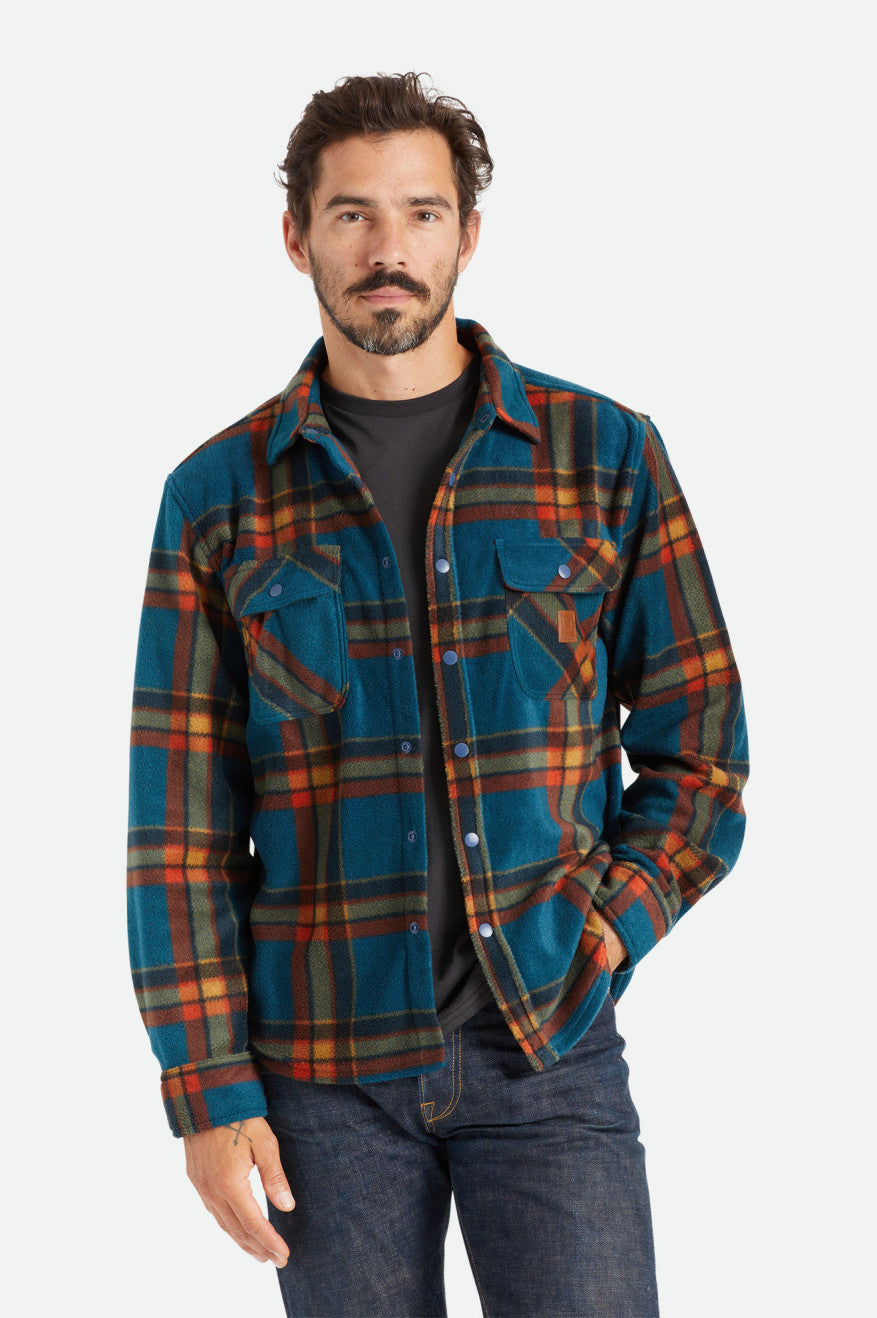 Tops De Franela Brixton Bowery L/S Arctic Stretch Fleece Hombre Azules Oscuro | ZREYPM841