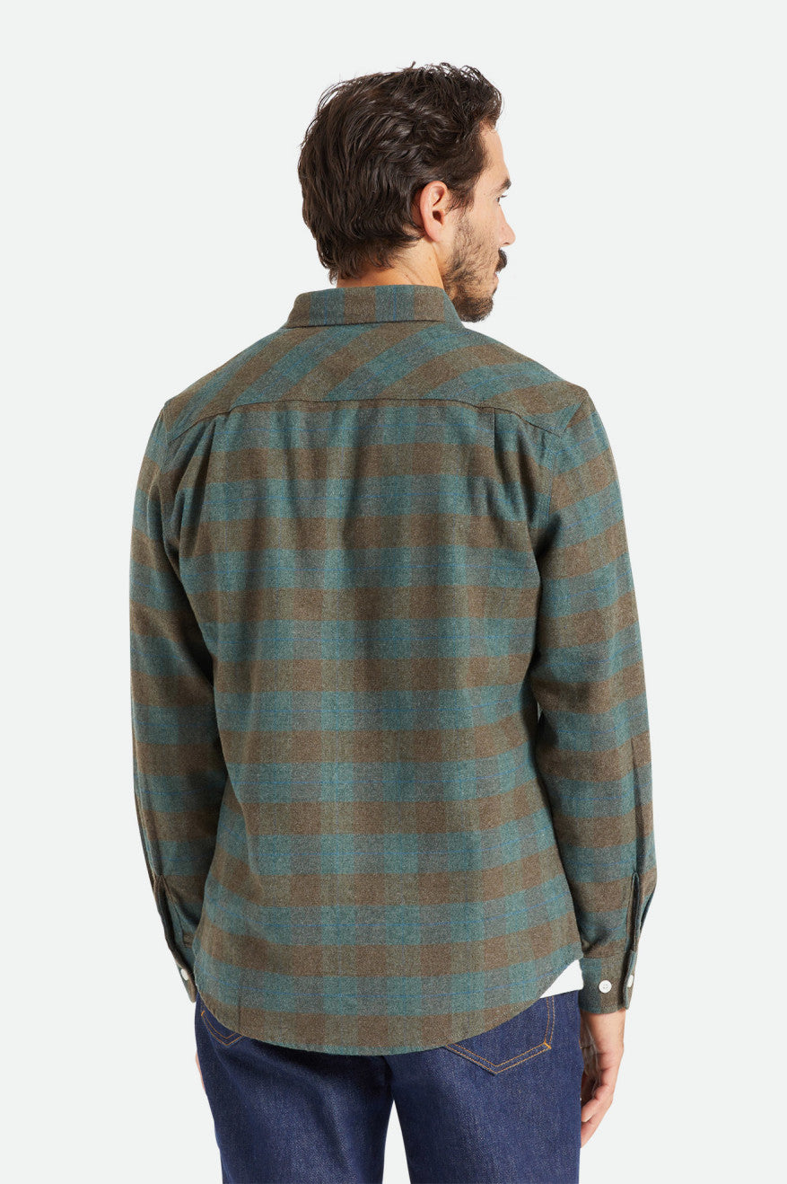 Tops De Franela Brixton Bowery L/S Hombre Azules | PTAIHX082