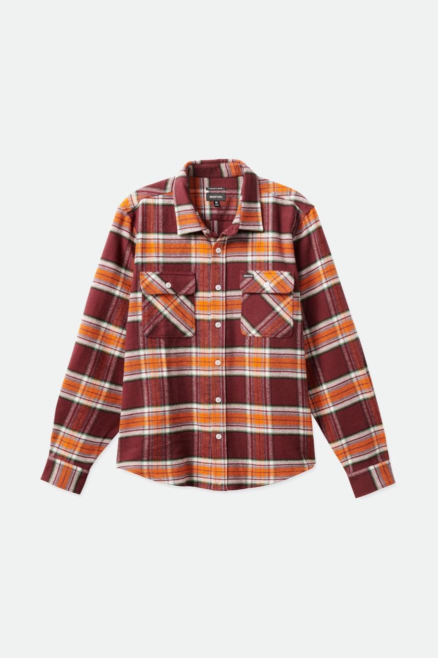 Tops De Franela Brixton Bowery L/S Hombre Naranjas | SFQPMA749