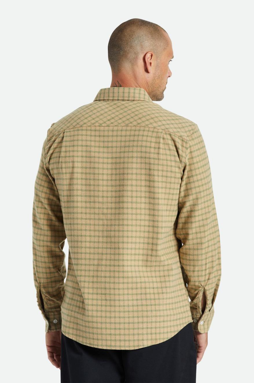 Tops De Franela Brixton Bowery Stretch L/S Utility Hombre Beige Verde Oliva | NXEOMB260