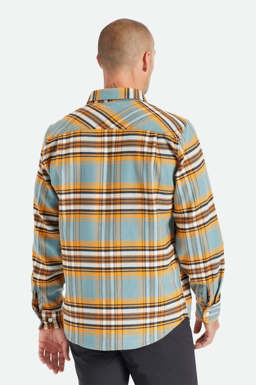 Tops De Franela Brixton Bowery Stretch L/S Utility Hombre Naranjas Blancas | ZNRDJT136