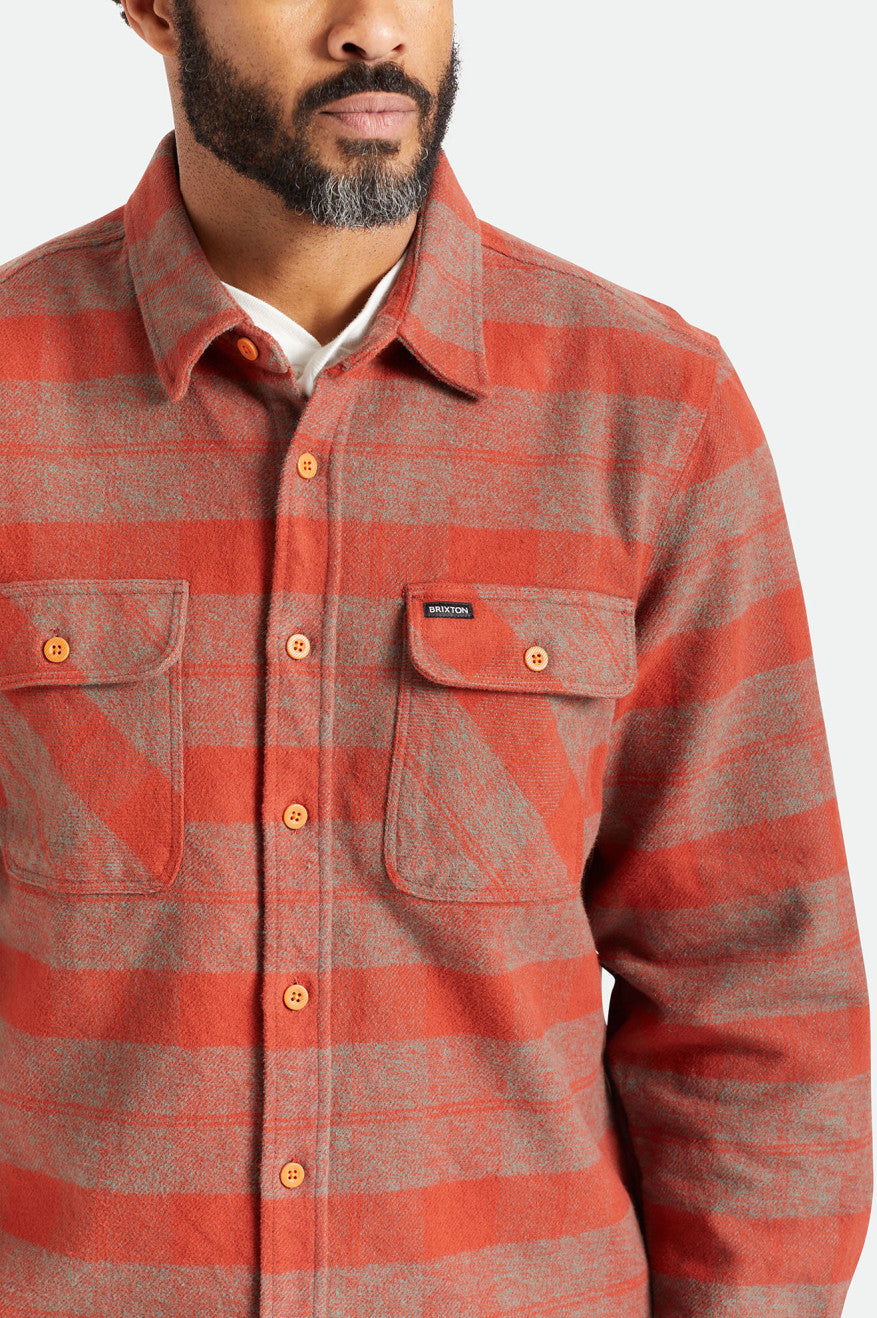 Tops Tejidos Brixton Bowery Heavy Weight L/S Hombre Rojas | VTQNDH924