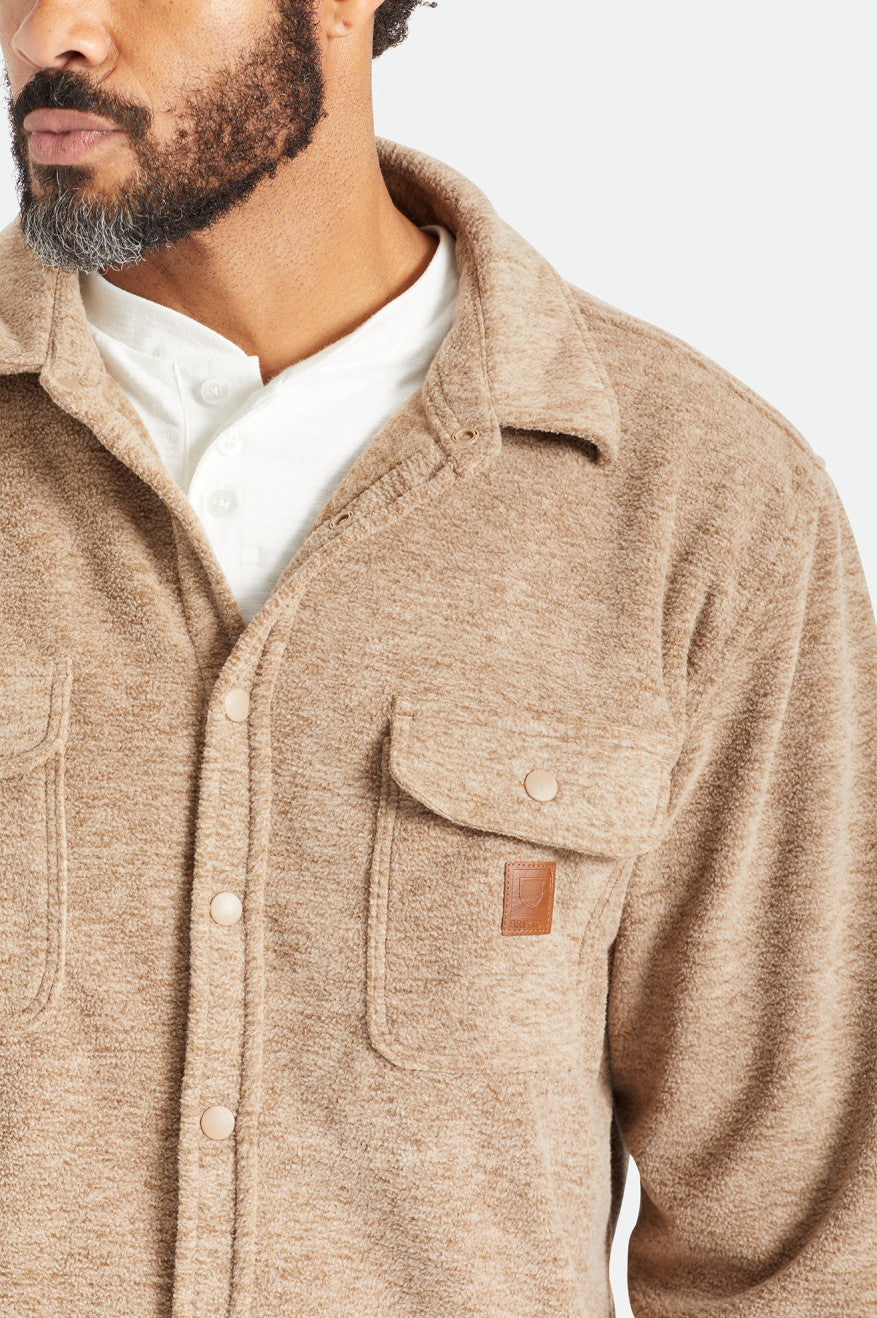 Tops Tejidos Brixton Bowery L/S Arctic Stretch Fleece Hombre Beige | JSTGMB976