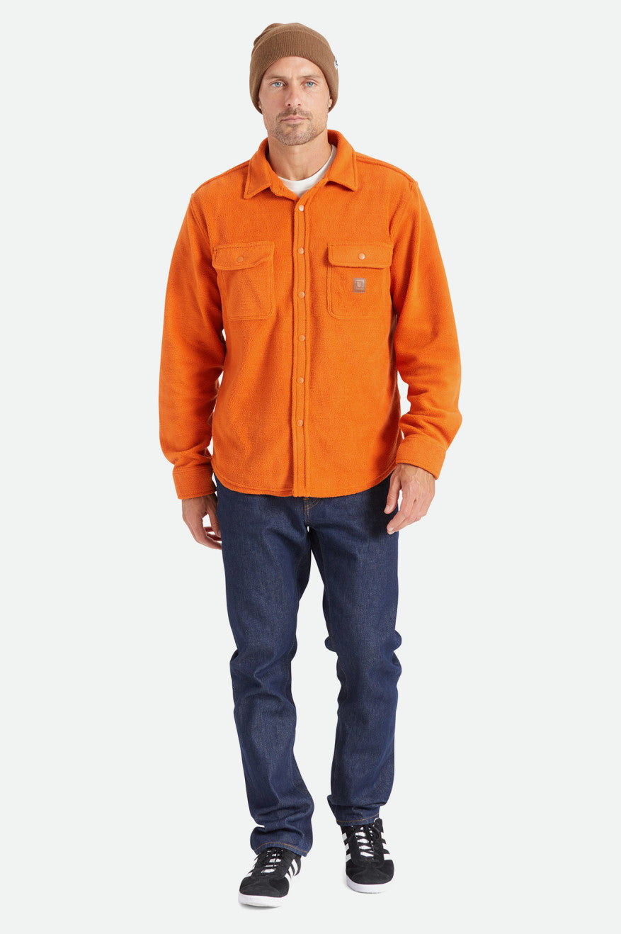 Tops Tejidos Brixton Bowery L/S Arctic Stretch Fleece Hombre Naranjas | QNWLRA795