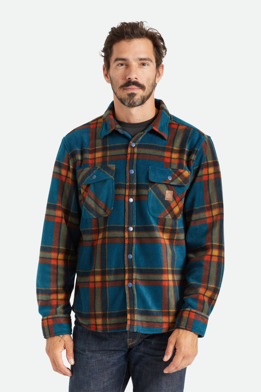 Tops Tejidos Brixton Bowery L/S Arctic Stretch Fleece Hombre Azules Oscuro | QWXIHD547