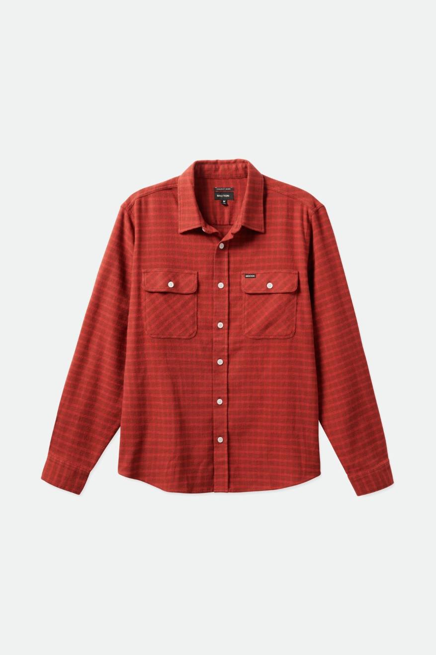 Tops Tejidos Brixton Bowery Stretch L/S Utility Hombre Rojas | KRWJMY930