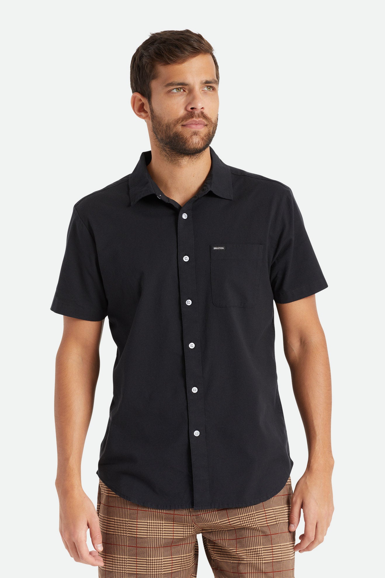 Tops Tejidos Brixton Charter Oxford S/S Hombre Negras | JOUVIM659