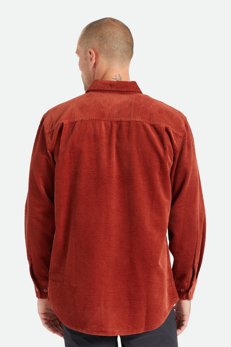 Tops Tejidos Brixton Porter L/S Waffle Corduroy Hombre Rojas | CBXUZR057