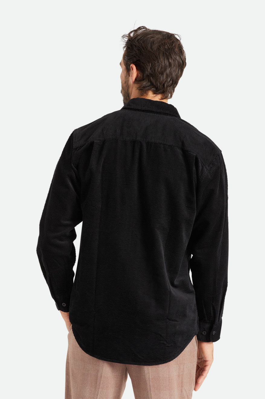 Tops Tejidos Brixton Porter L/S Waffle Corduroy Hombre Negras | HJENWX759