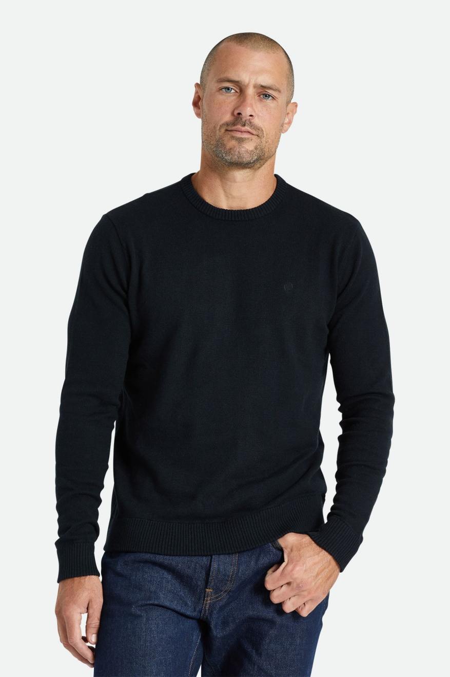 Prendas De Punto Brixton Reserve Cashmere Sueter Hombre Negras | WFHEDT169