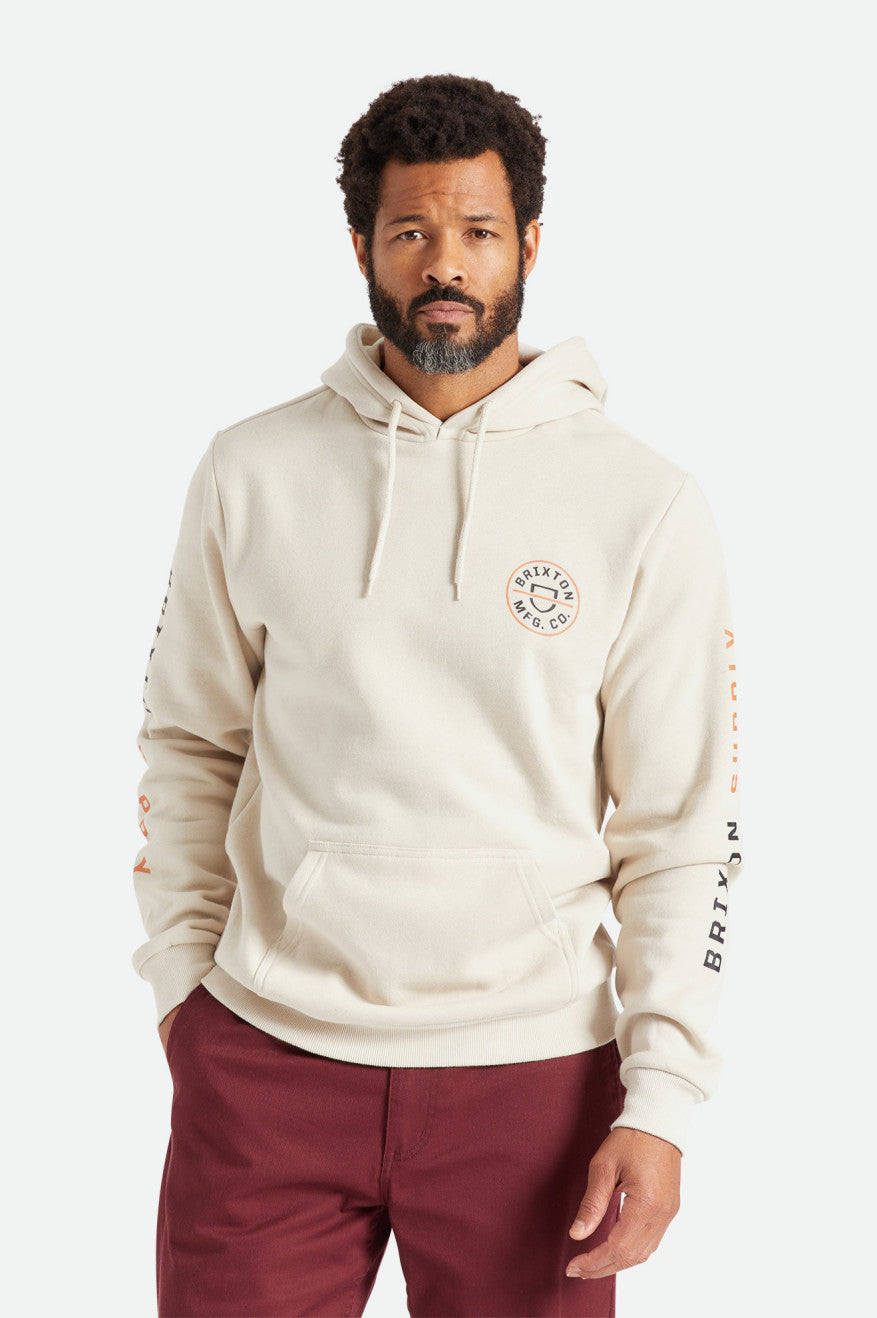 Sudadera Con Capucha Brixton Crest Hombre Beige Naranjas Negras | KPZTGV623