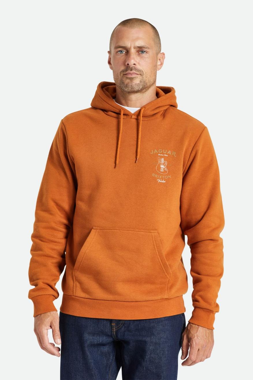 Sudadera Con Capucha Brixton Fender Jaguar Claws Hombre Naranjas | RFSIVU352