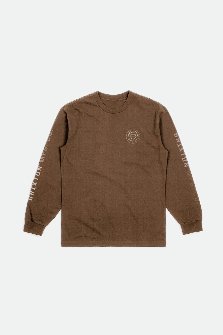 Tops Brixton Crest L/S Standard Hombre Beige | VMNDZS726