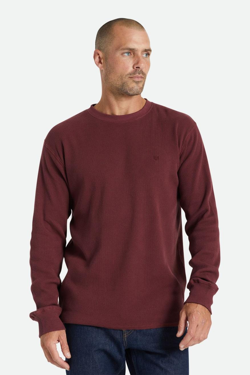 Tops Brixton Reserve Thermal L/S Hombre Rojas | REIKWL607